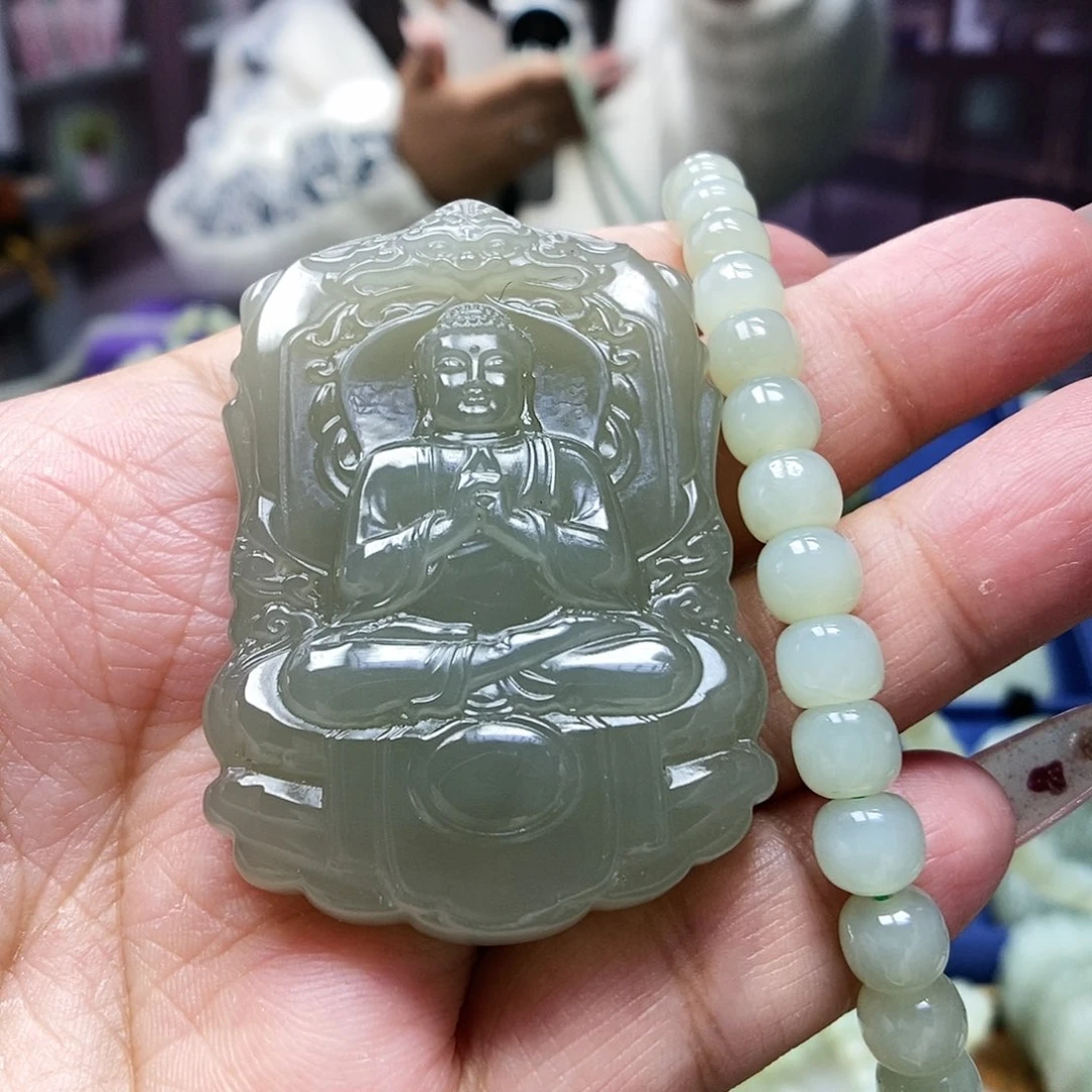 和田玉颈饰未镶嵌合****纺