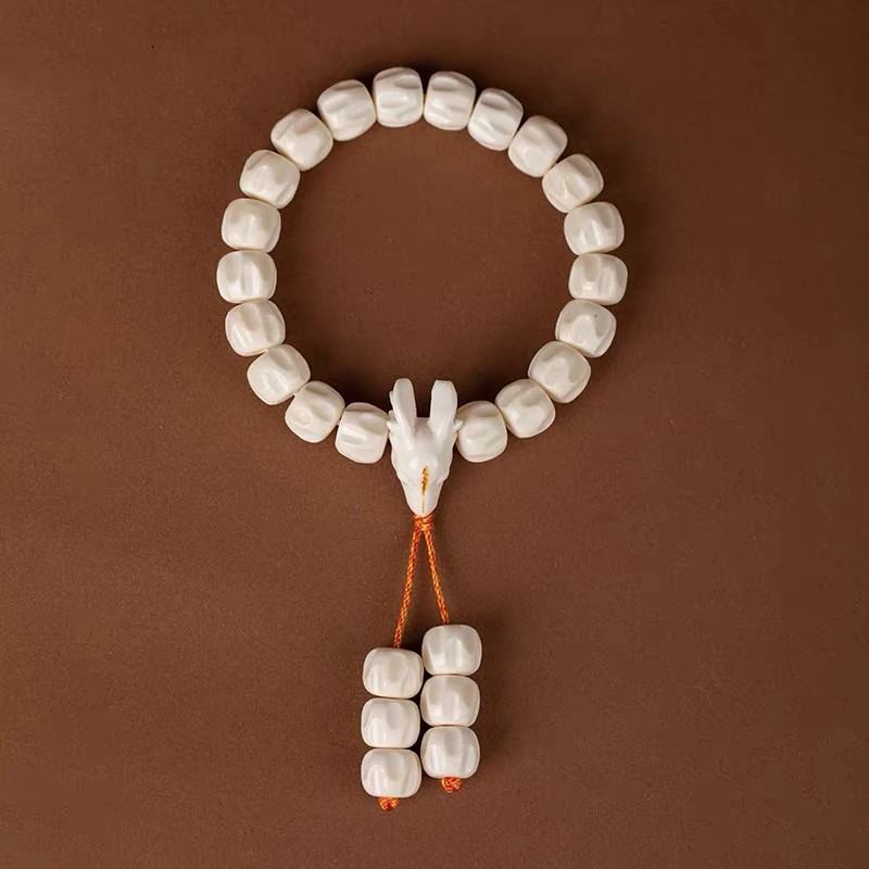 非金属皮质手链 养殖鹿角1.2百香微瑕单圈鹿头手串