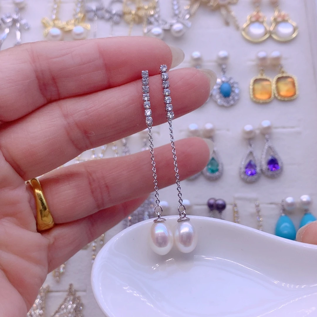 耳饰合金淡水珍珠