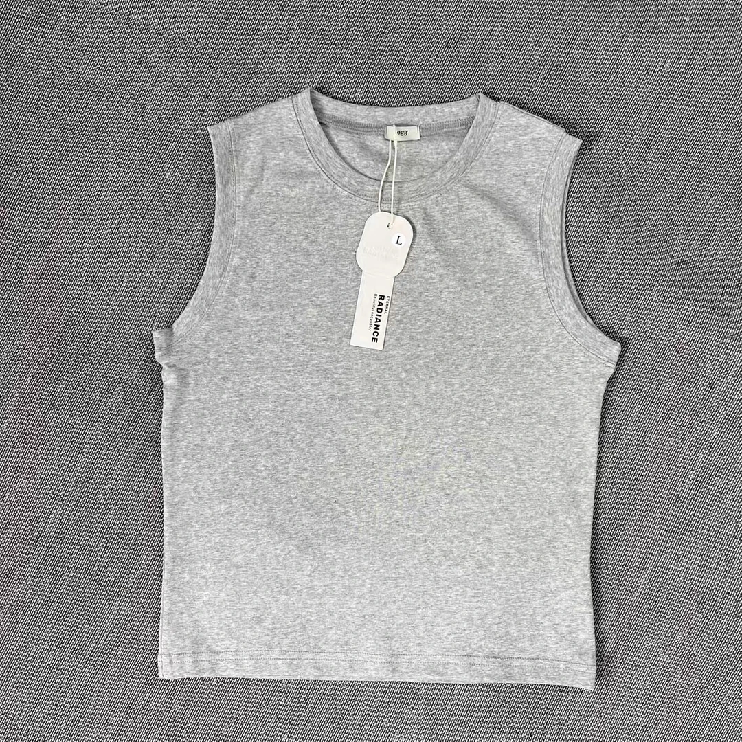 重磅纯棉无袖短t