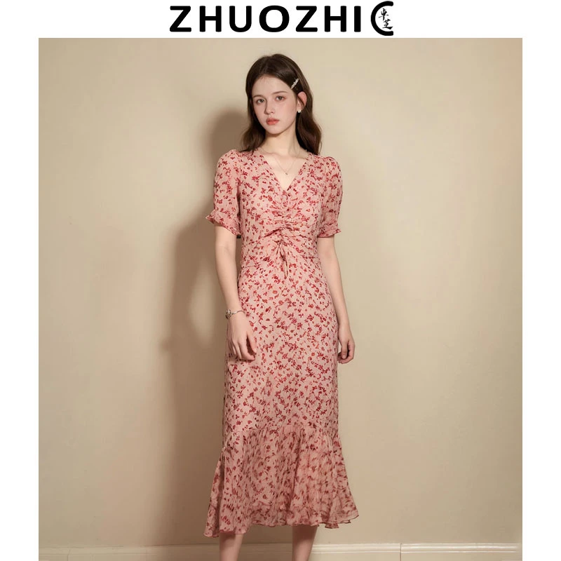 [特价]法式度假风碎花连衣裙2025夏季新款高级感收腰显瘦包臀裙