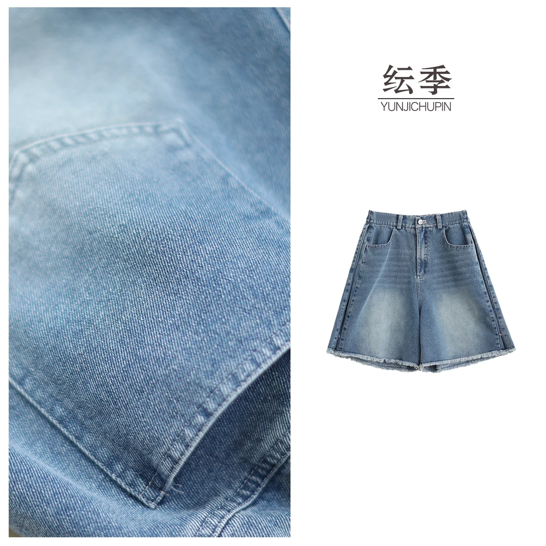 【米可原创】裤长45夏季新款宽松高腰牛仔短裤裤女D25595