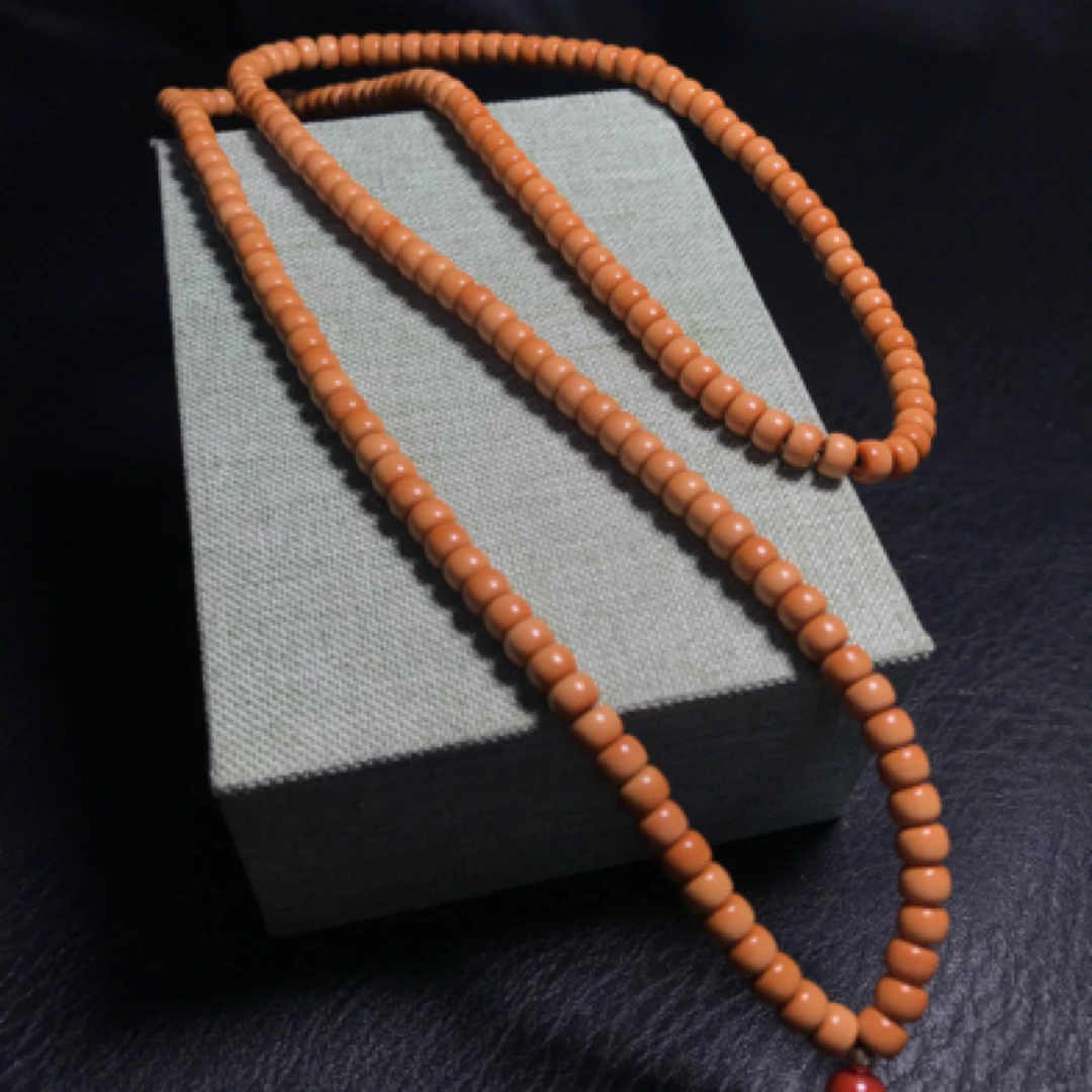 橄榄核5mm一桶天下老型吊坠挂件绳180颗长串脖挂项链周长68cm左右