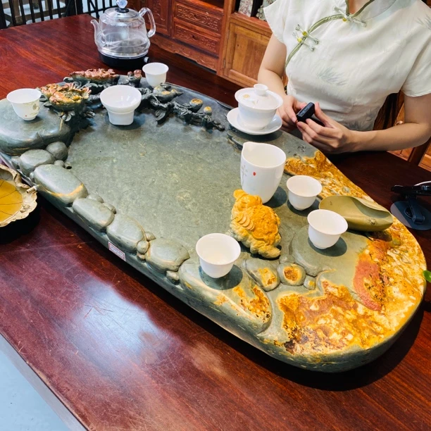 【富贵吉祥】手工雕刻茶盘