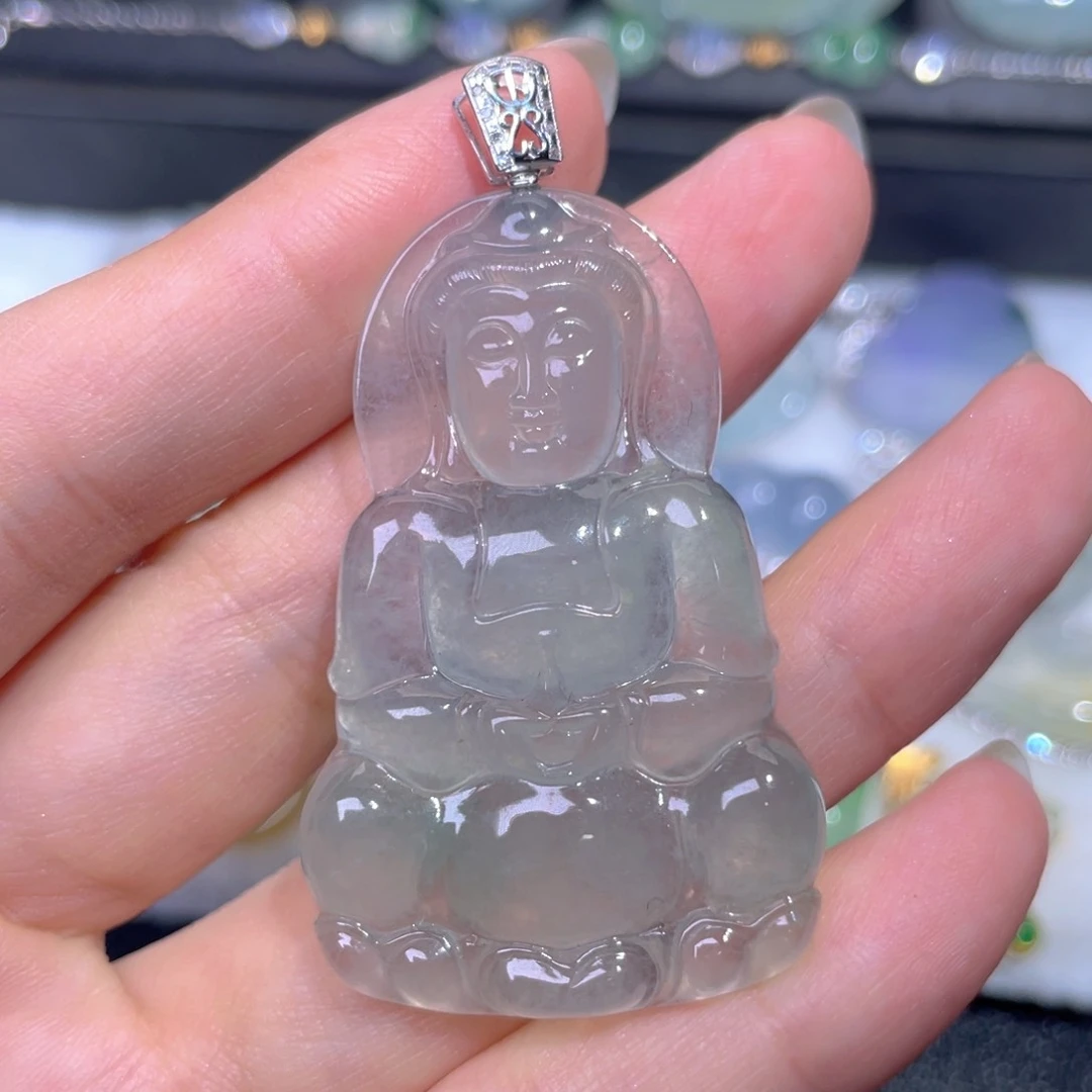 颈饰18K金镶嵌翡翠翡翠