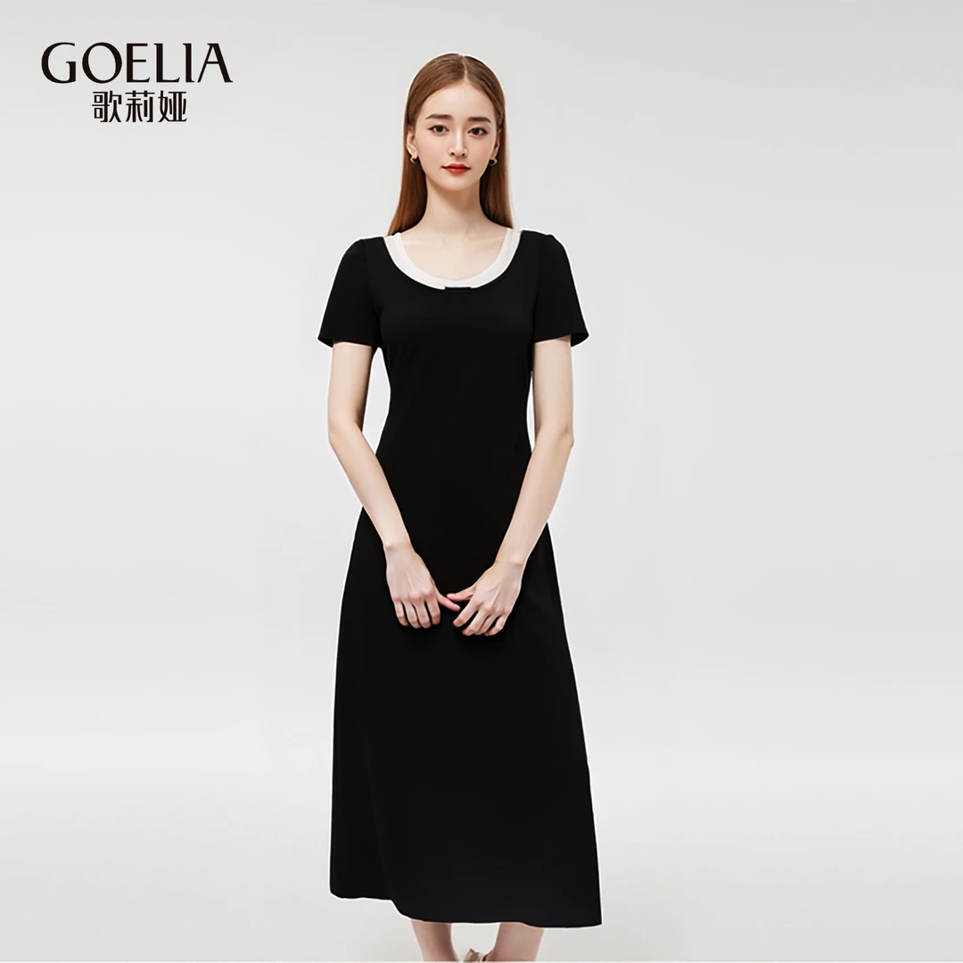 歌莉娅 夏季新品  拼接假两件连衣裙  1E5J4K0N0