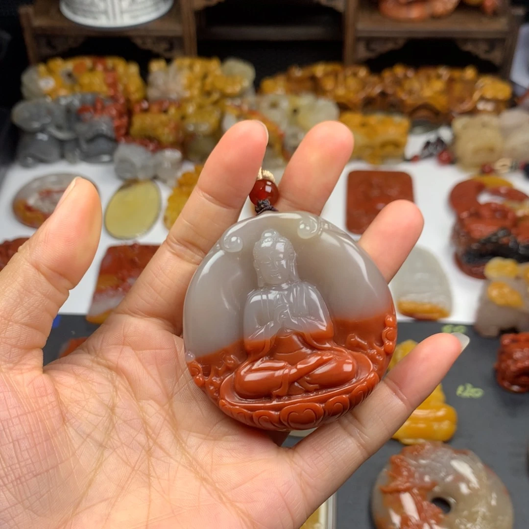 石英质玉（黄龙玉）挂件未镶嵌