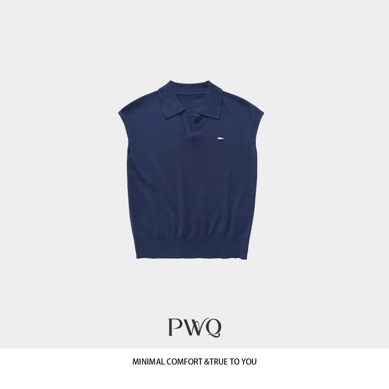 【缪系polo】T恤polo衫针织无袖背心上衣纯欲慵懒风女MC-25515XB28