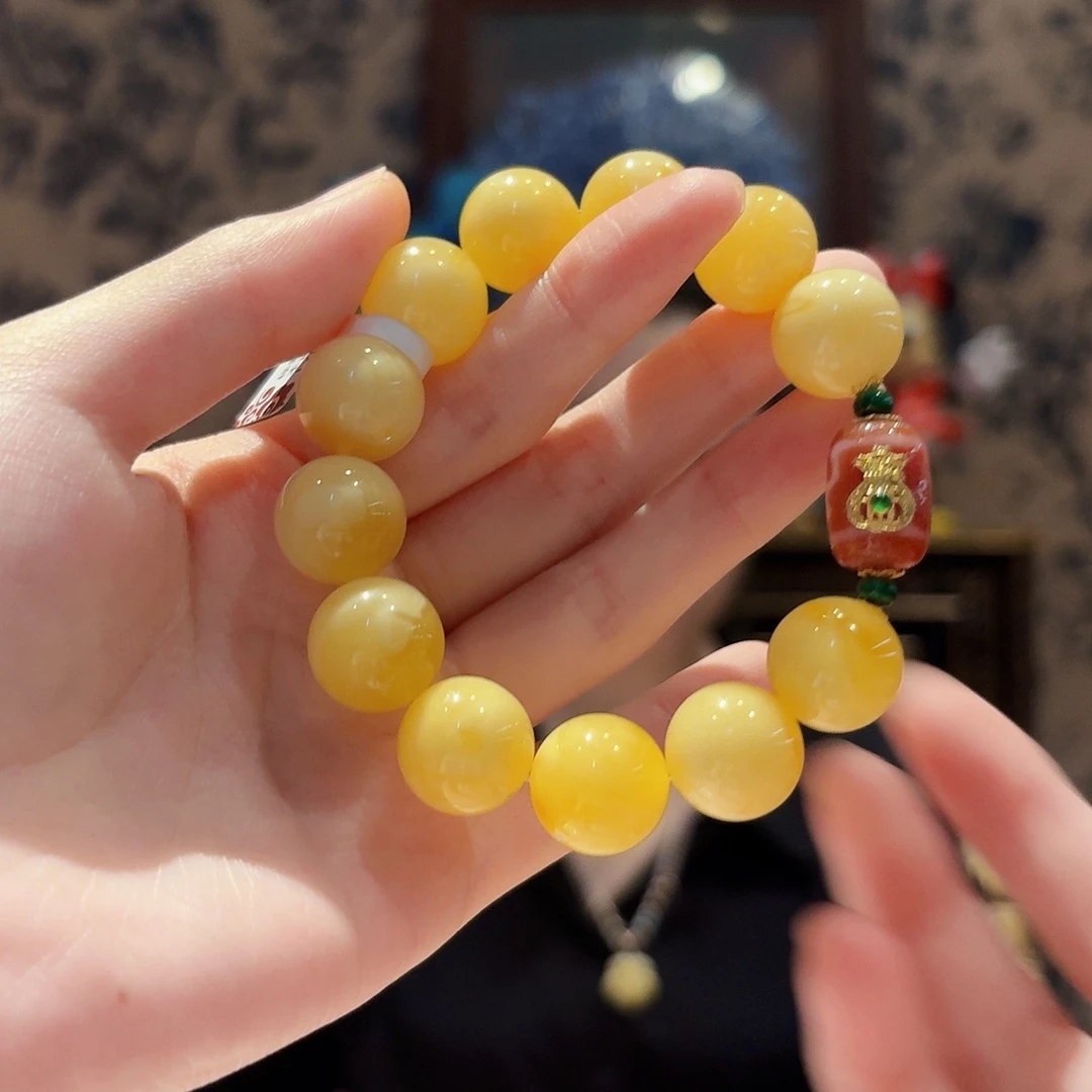 蜜蜡未镶嵌手镯手串