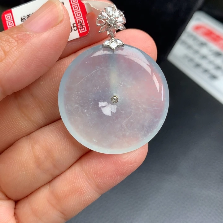 吊坠(不含链)18K金镶嵌翡翠