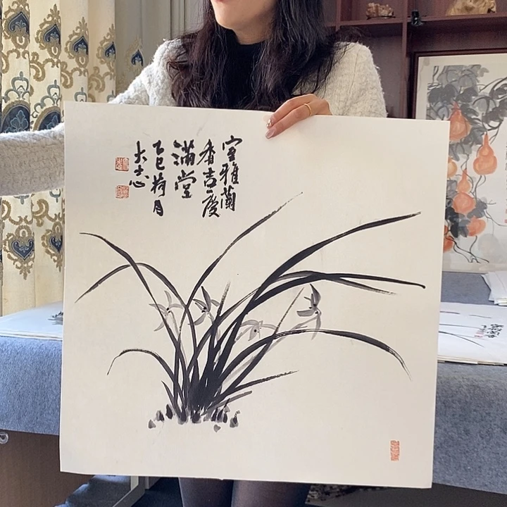 国画纯手绘国画写意作品50*50