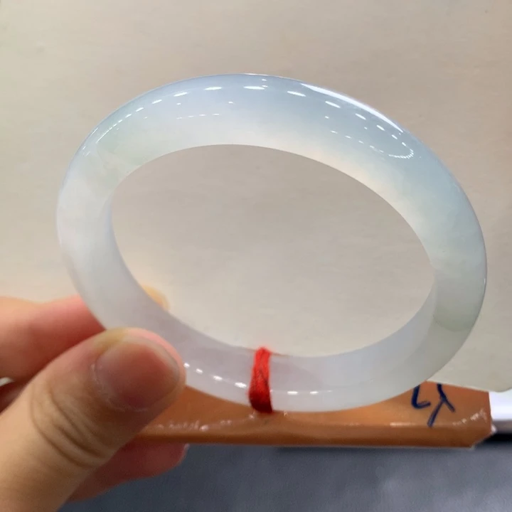 翡翠手镯未镶嵌2号冰胶白月光种水好