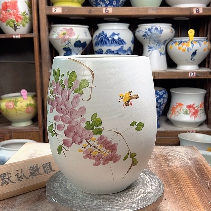 陶但盆紫藤 款新款陶瓷陶瓷