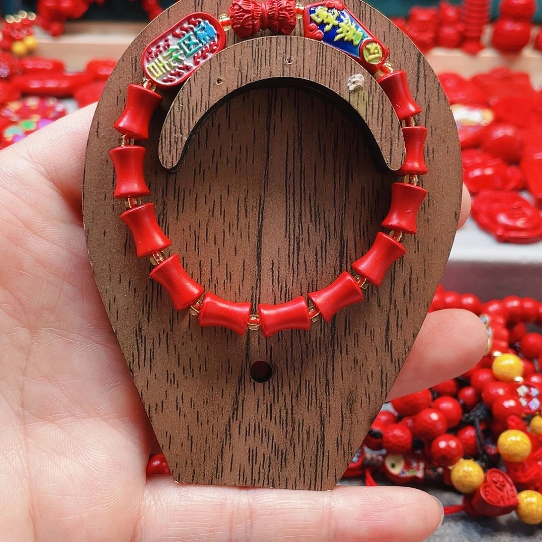 天然辰砂暴富令逢凶化吉竹节手串