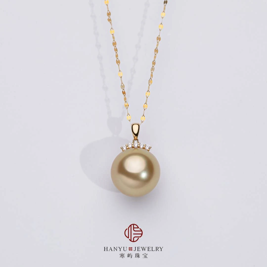 【孤品已开价】海水南洋金珍珠吊坠/12-13mm/18K/气质轻奢女王