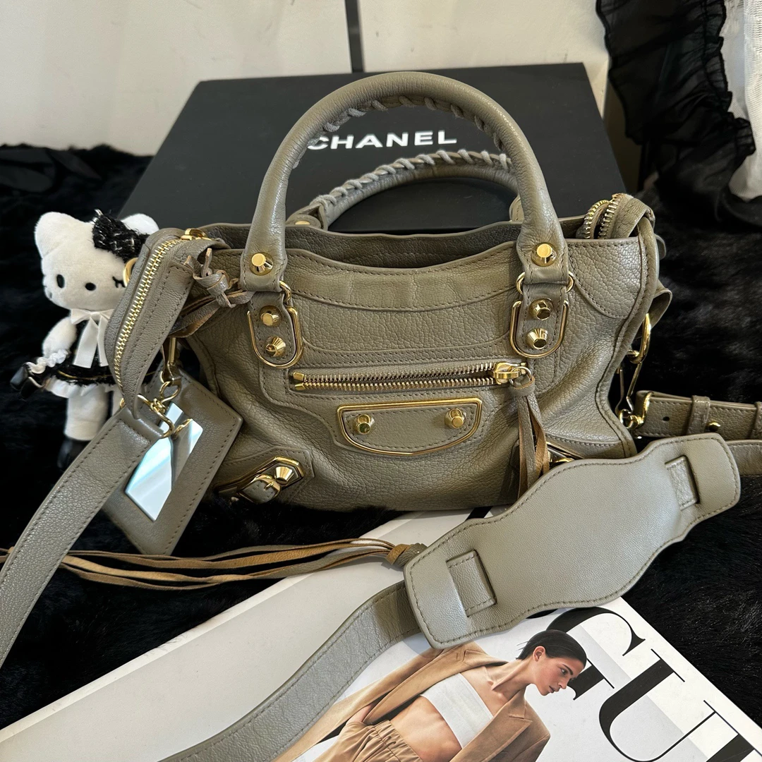 95新 Balenciaga/巴黎世家 巴黎世家 小号机车牛皮手提单肩包