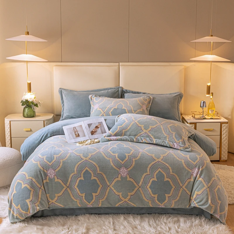 【尾单折扣】觉西施*双面牛奶绒四件套威廉