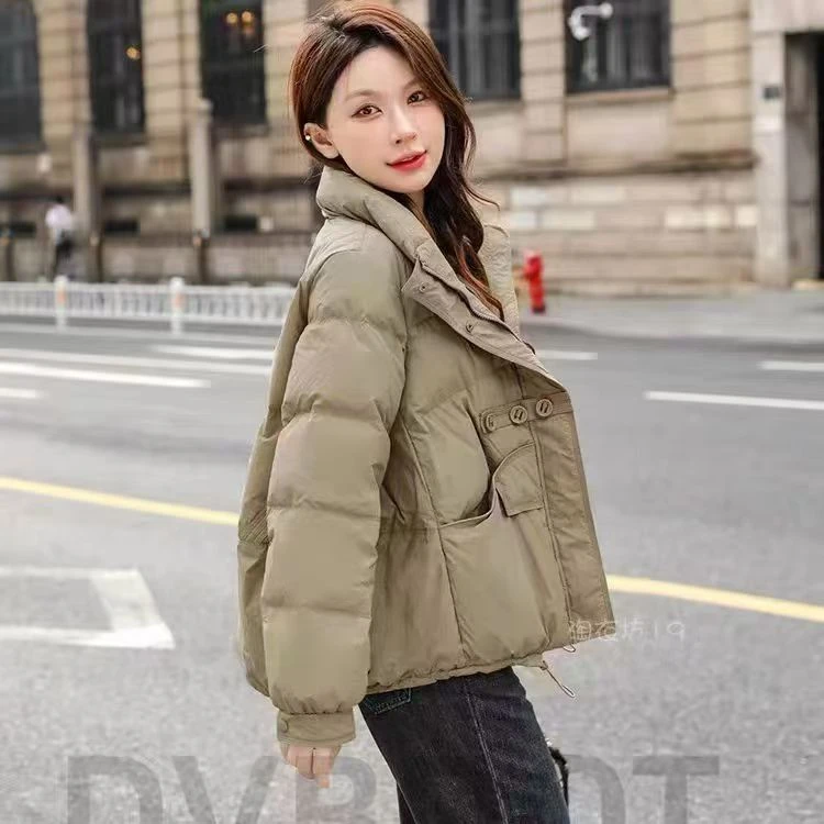 2025新款羽绒服女款立领宽松白鸭绒保暖外套