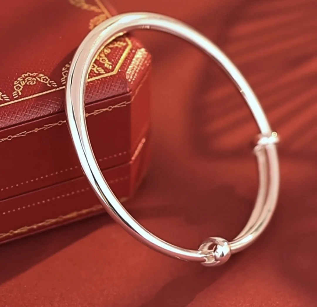 足银手镯 71号链接 【推拉手镯】足银999.9 清库存带证书礼盒包装
