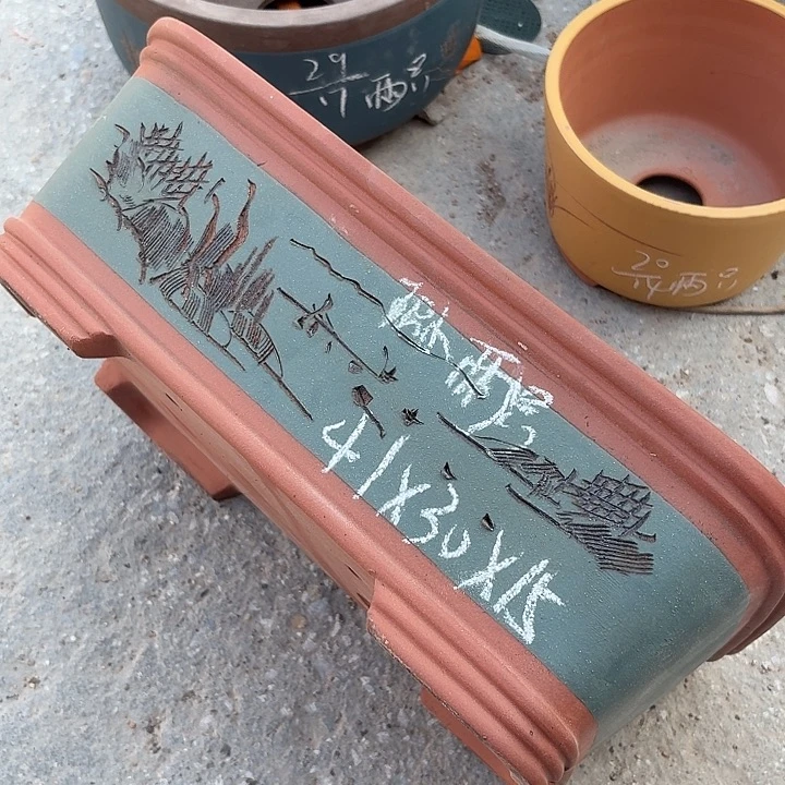 宜兴紫砂花盆，现货发