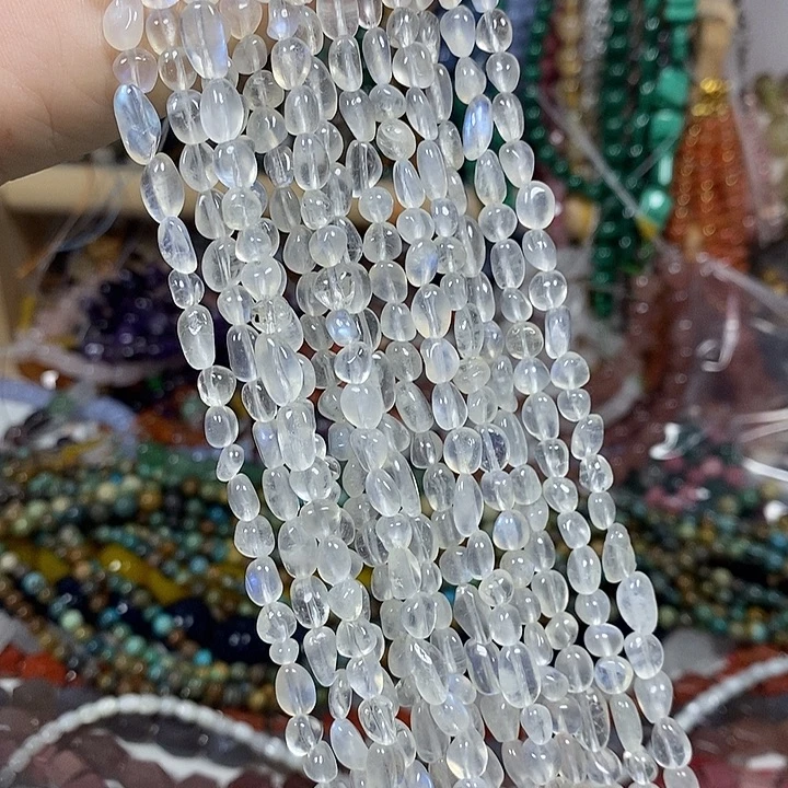 玛瑙/玉髓未镶嵌珠宝半成品天然蓝月光一条