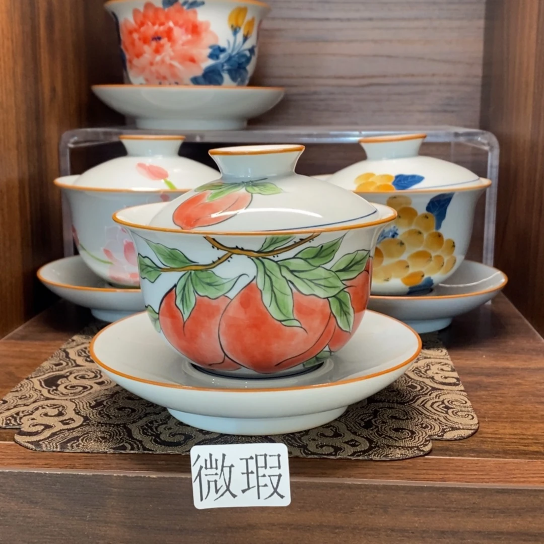 釉下彩老陶泥手工绘制