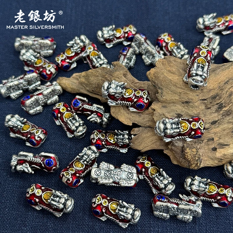 老银坊 吊坠足银 22.5m红貔貅路路通 890169 多样性发货 发其一
