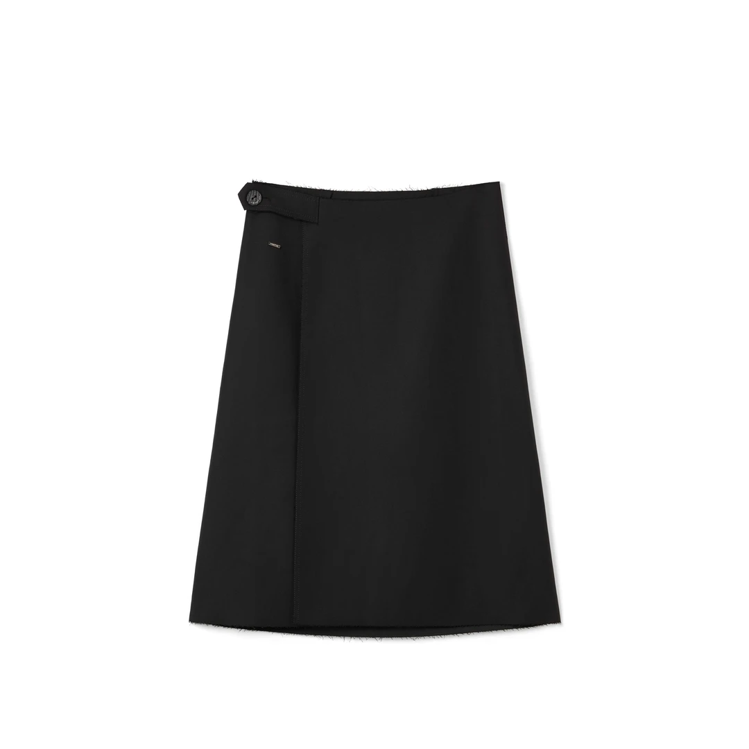 YIRANTIAN 设计师品牌 黑色一片式可调节半裙 IX买手店