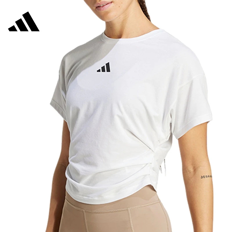 adidas阿迪达斯女子Power Tee针织无领短T恤JX1194