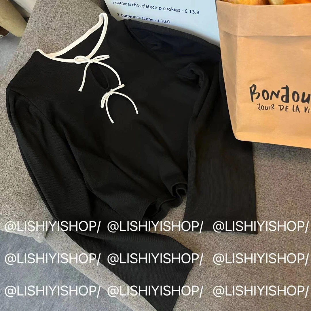 【李十一LISHIYI】撞色泡泡袖舒适小衫★  8028