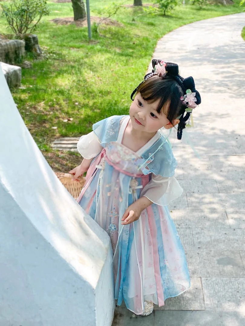 L【海棠】夏季女大童中国风襦裙汉服女童夏装2025年夏仙女2025古风