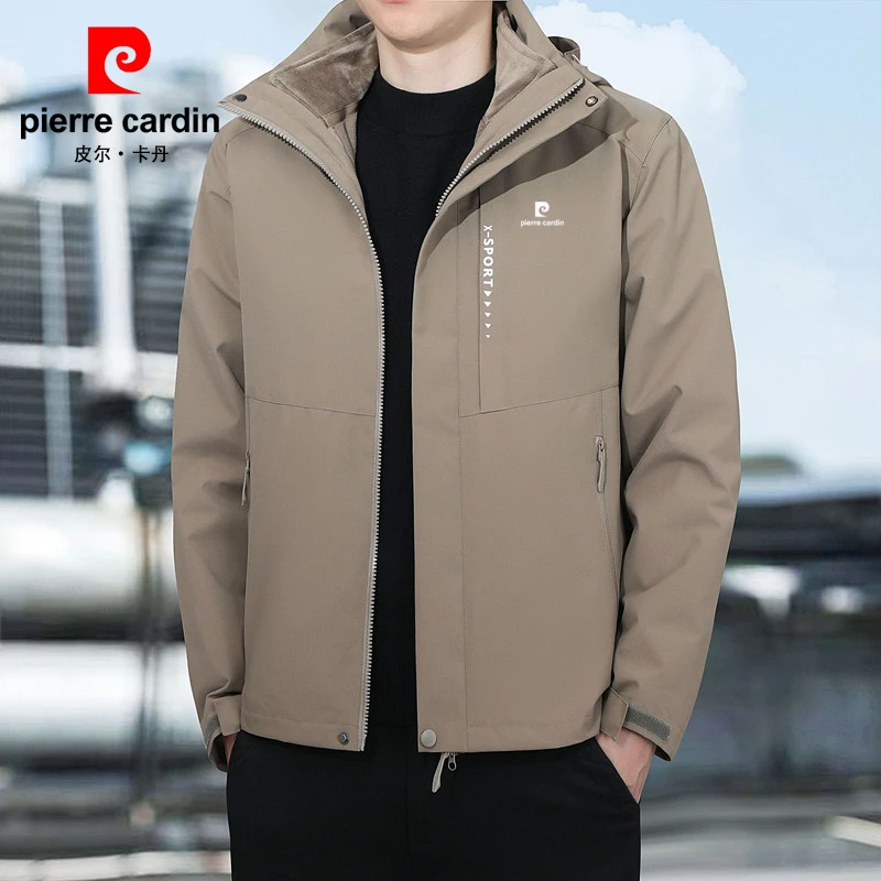 【内胆可拆卸】皮尔卡丹三合一冲锋衣男士户外防风防水加厚夹克外套
