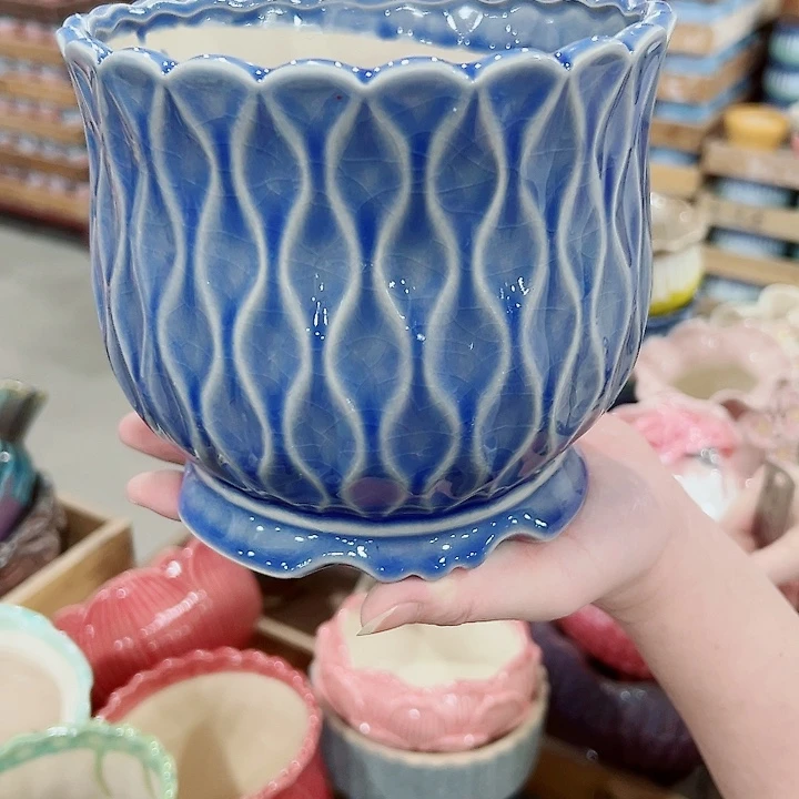 有孔.凑满10元发货多肉陶瓷花盆！