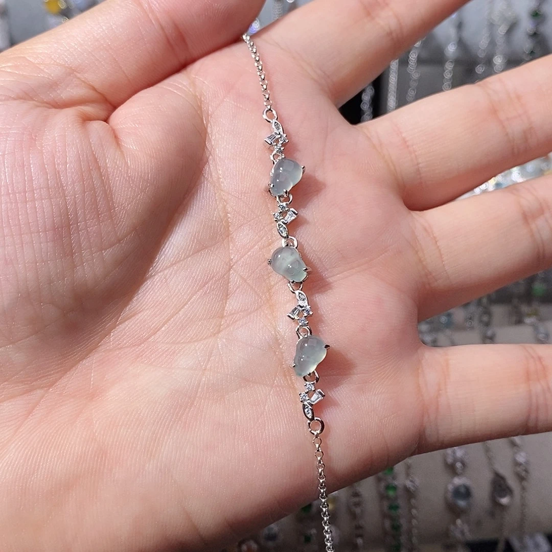 翡翠银S925镶嵌手链