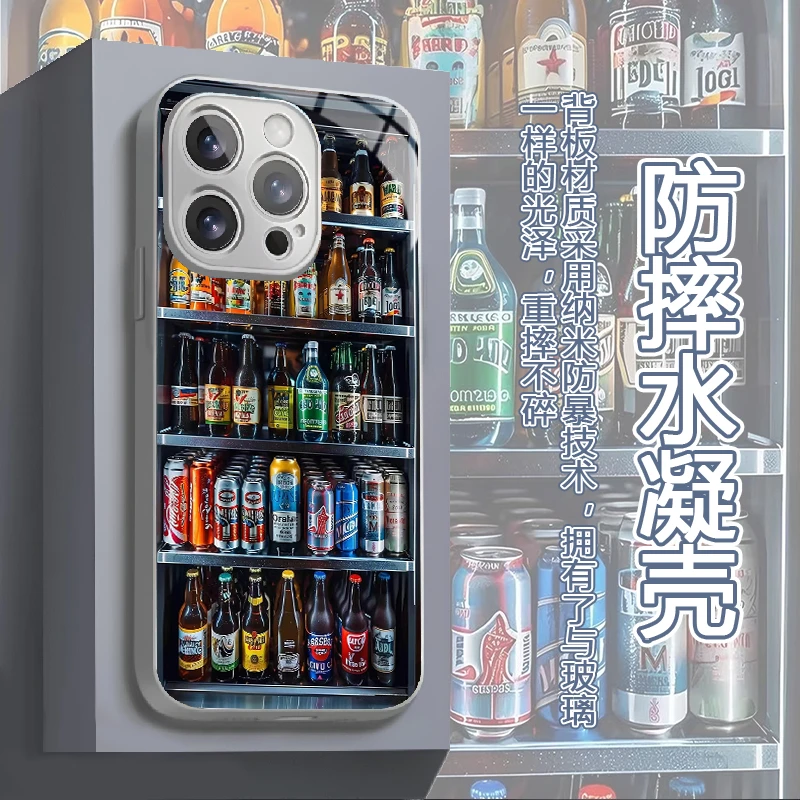 适用苹果华为vivo一加iPhone14小米三星饮料水凝手机壳