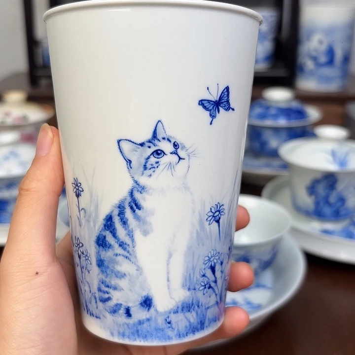 杯子手工手绘猫咪杯子