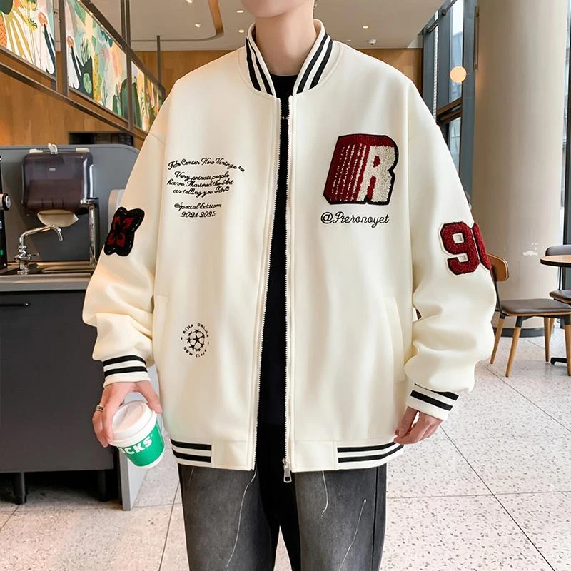 2025青少年春季新款男生棒球服外套韩版潮流时尚百搭款宽松夹克