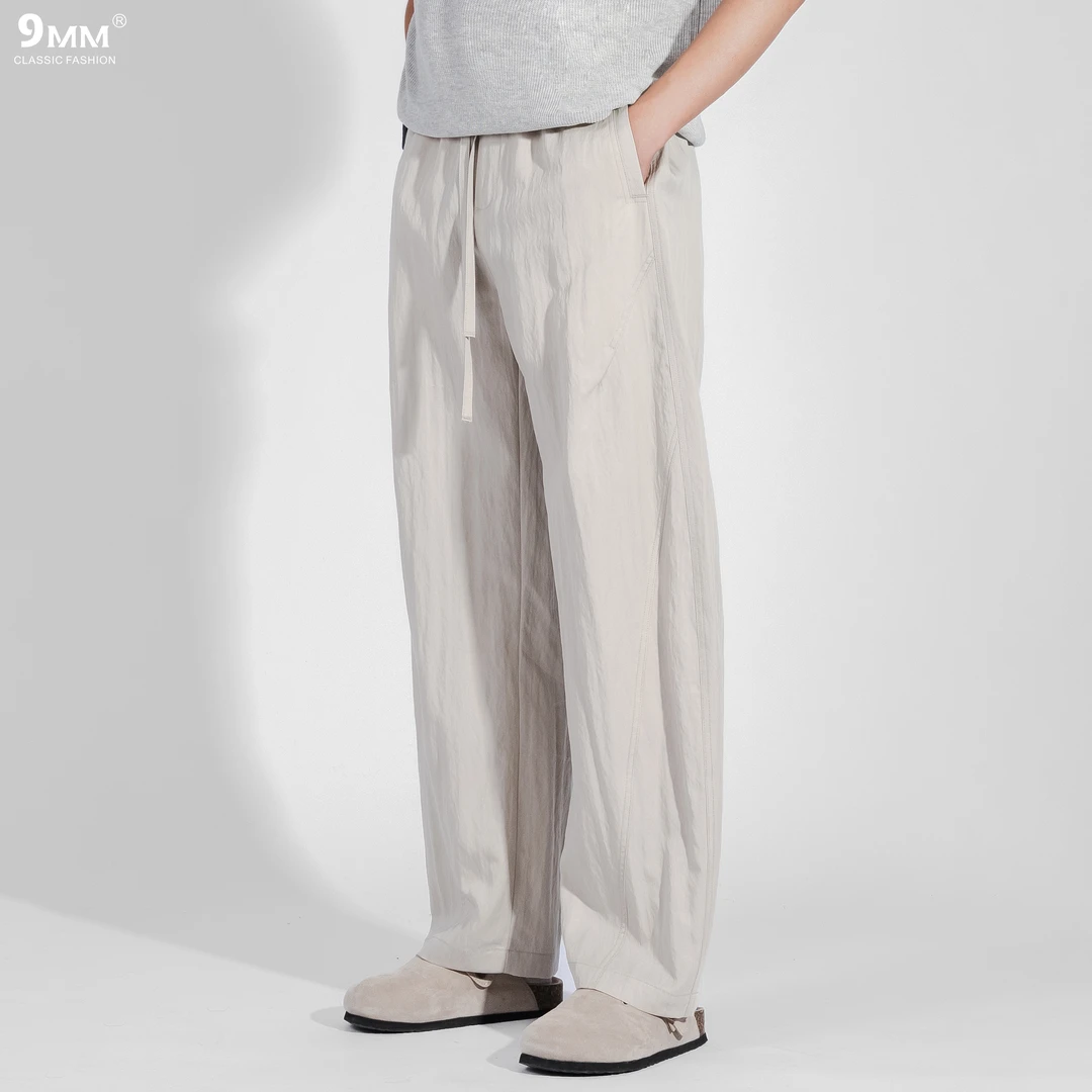 9MM夏季莱赛尔休闲裤男裤休闲裤简约设计感时尚薄款长裤