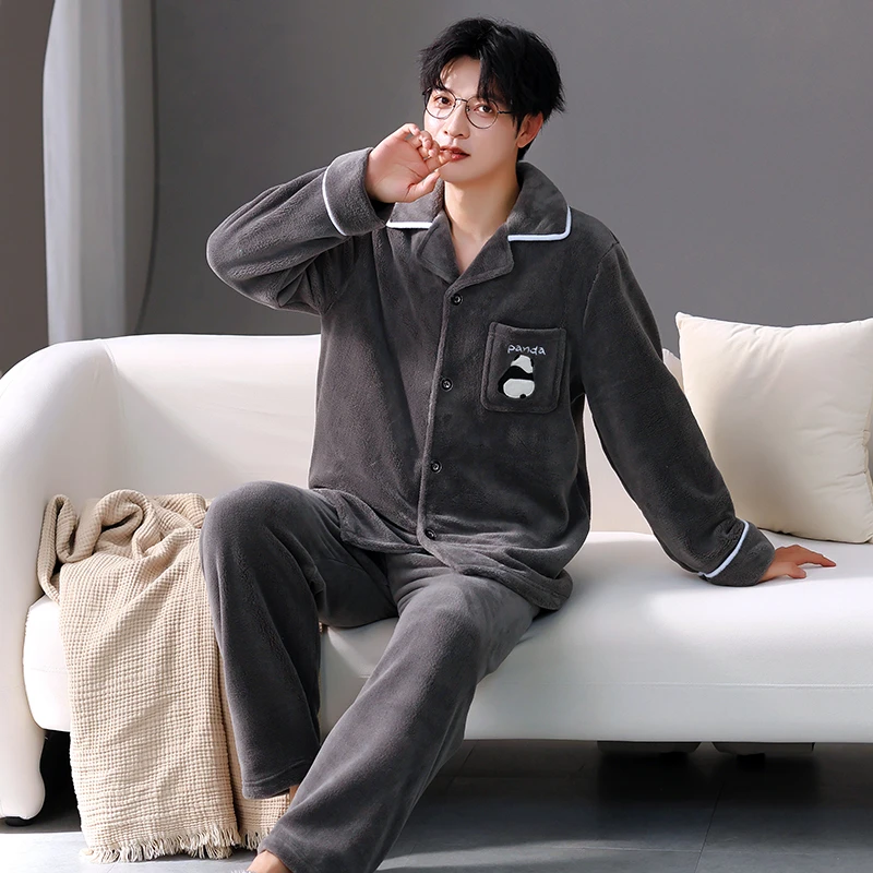 睡衣男冬款加绒加厚2025年家居服爆款上新小可爱8090暖居省服必备