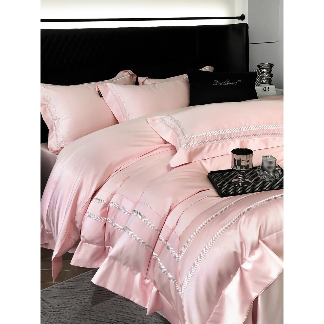 全棉轻奢系列简约刺绣大拼角四件套AL艾瑞G