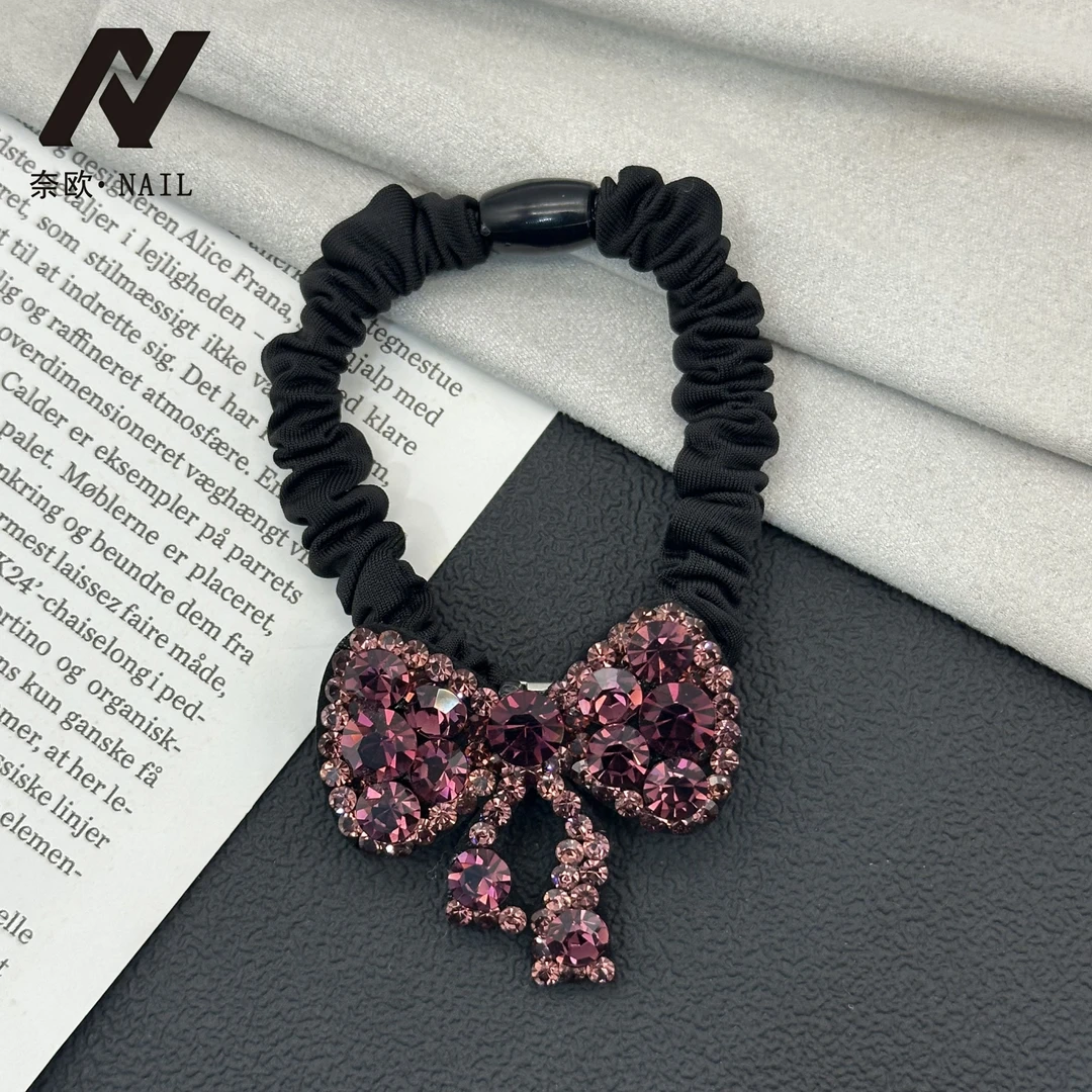 【NAIL·奈欧】设计师系列8862新年乌梅子酱蝴蝶结百搭头绳发圈气质