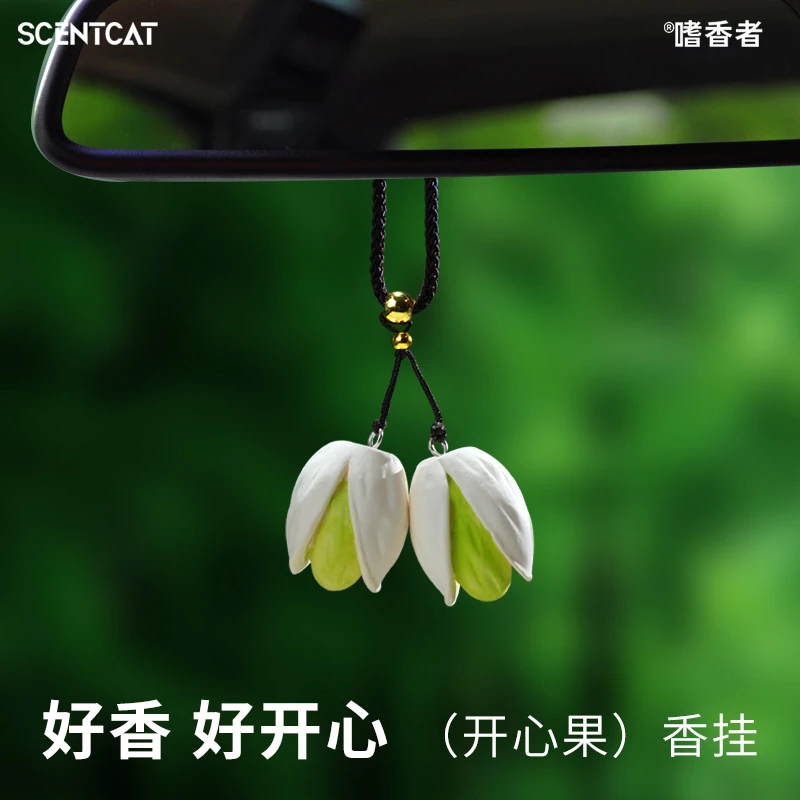 开心果车载香薰汽车挂件香片车用挂饰车内持久留香2025精油香薰