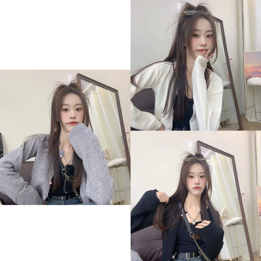 芬芬家-【293自留款】春季薄款针织上衣小个子简约纯色短款开衫