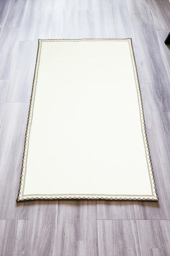 米白新款手工编织沙发垫四季通用卧室客厅阳台绿色地垫