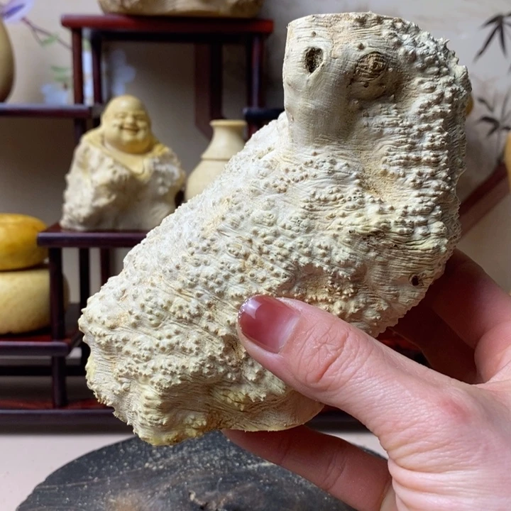 香榧木福*黄杨木手把件