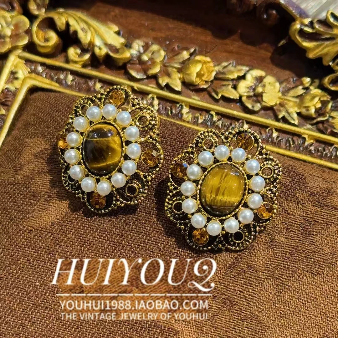 铜合金耳饰 【虎眼石】时尚耳钉324