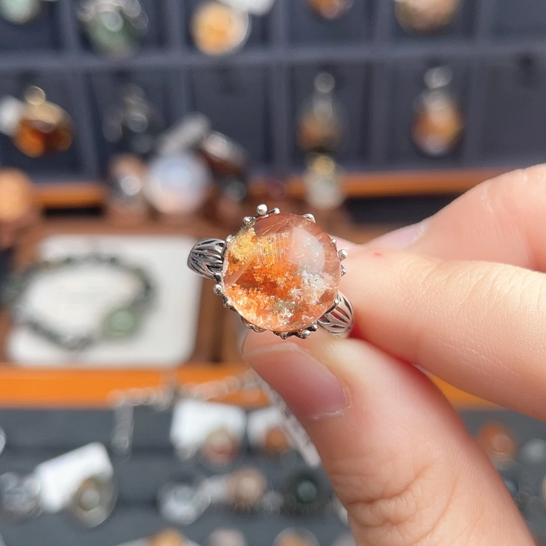 水晶戒指银S925镶嵌华*丹