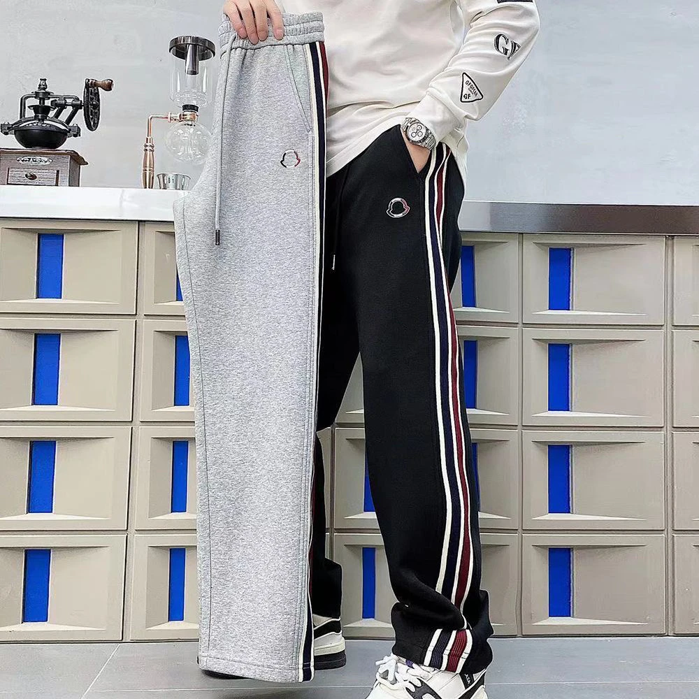 302轻奢加绒裤子男时尚百搭潮流男裤直筒弹力冬款休闲裤