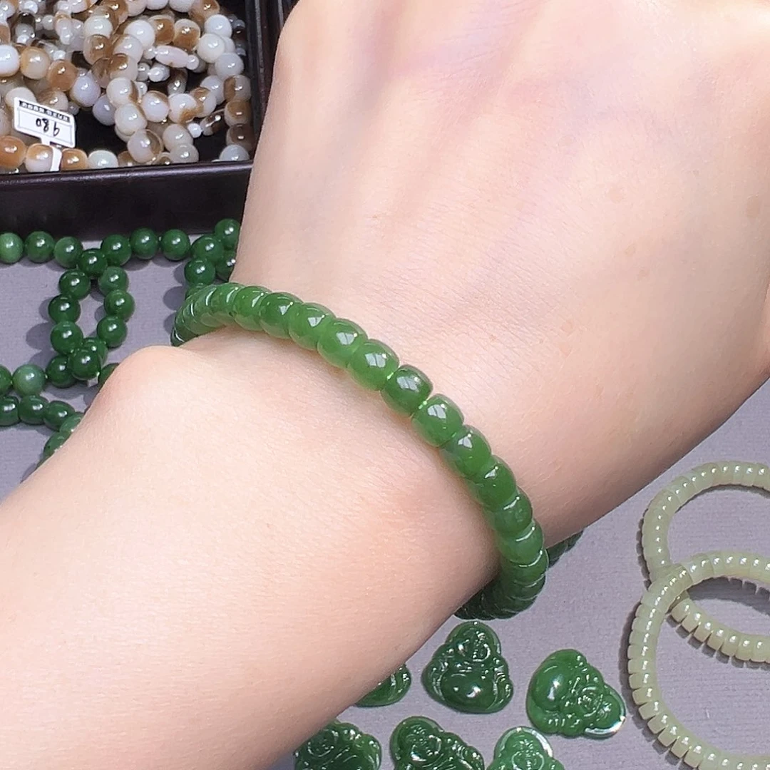 和田玉（碧玉）手链未镶嵌