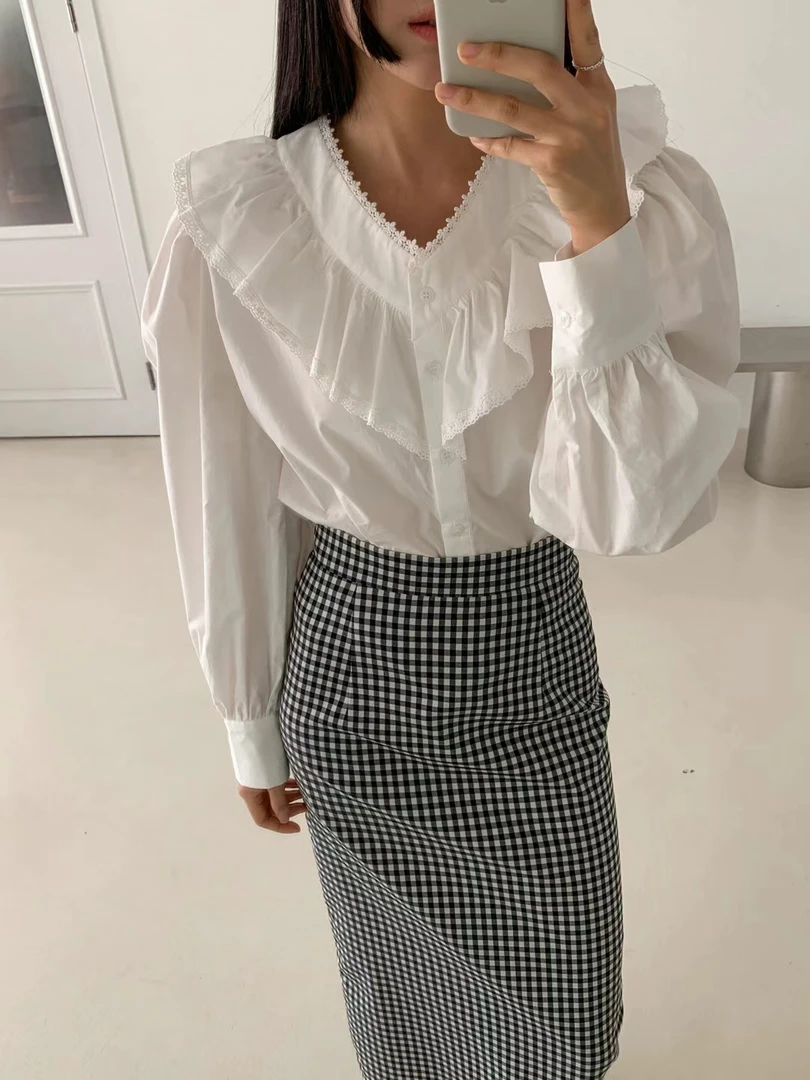 韩货格子半身裙女装，牛牛韩国进口服饰